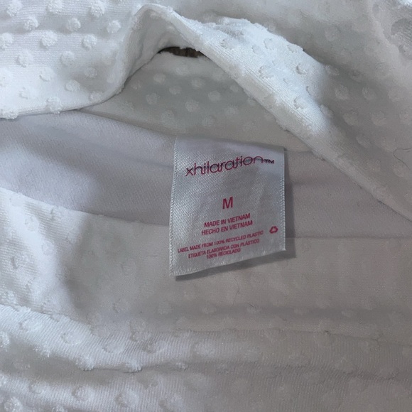 Xhilaration White Textured Swim Bottom high waisted size medium swim wear - Picture 4 of 5